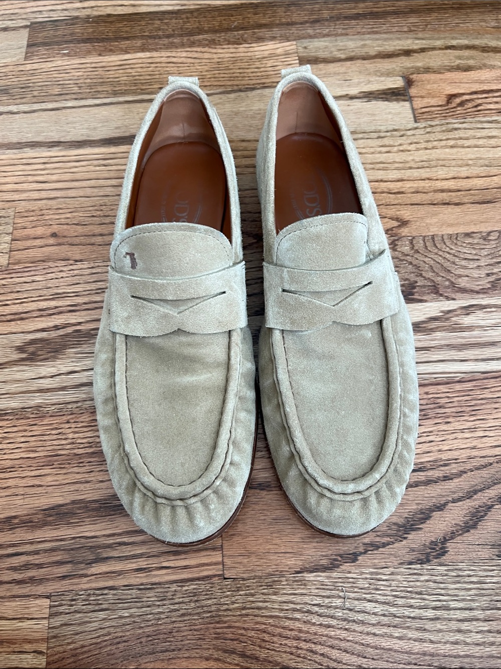 Tod's Beige Suede Penny Loafers for Men